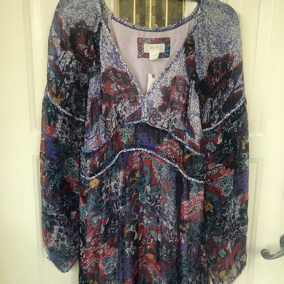 NEW Anthropologie Maeve Annabella Maxi Dress Sz 4 Floral Boho Peasant Dress - Picture 3 of 8